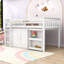 Lit mezzanine simple avec armoire, tiroir, tablette et bureau-1132533686