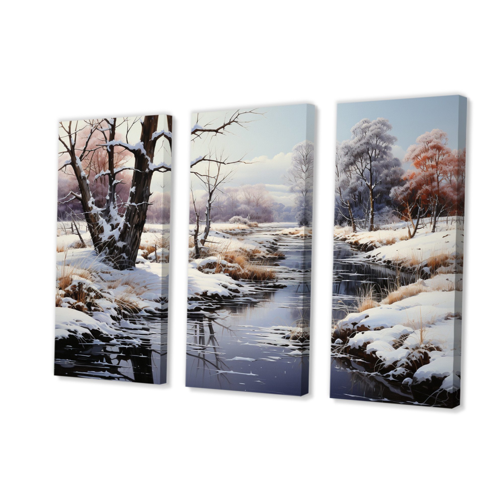 Millwood Pines Winter Reverie Landscape I On Canvas 3 Pieces Print ...