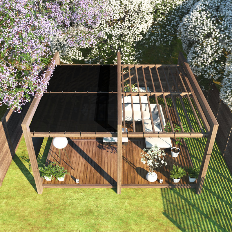 Pare-brise pour intimité avec fixations et œillets Amgo Fence, Noir, H 4 pi x l 10 pi