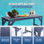 Ensemble de bar extérieur 5 pièces en PEHD pour 4 personnes - 4 tabourets et 1 table rectangulaire, toutes saisons pour la piscine, le jardin ou le balcon-639538501-651222846