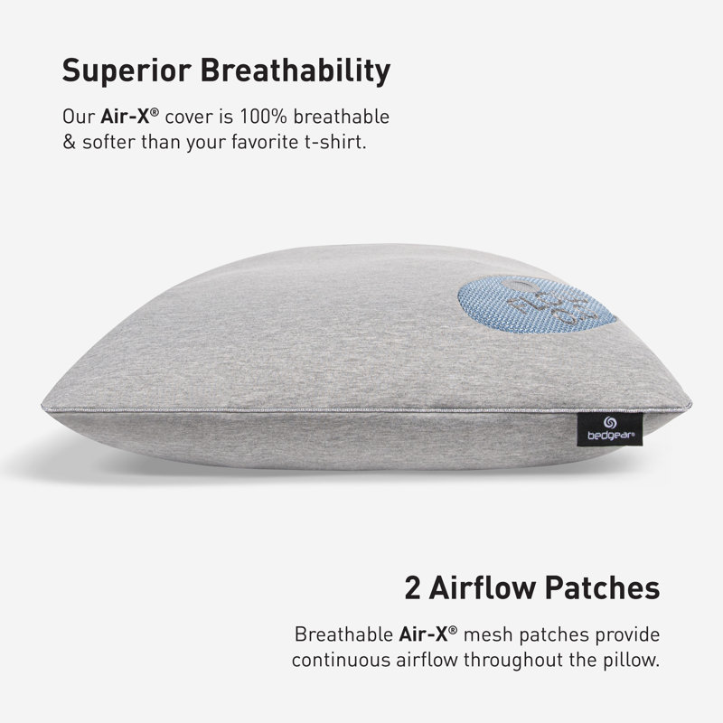 Gray and Blue Memory Foam Performance Pillow with Washable Cover