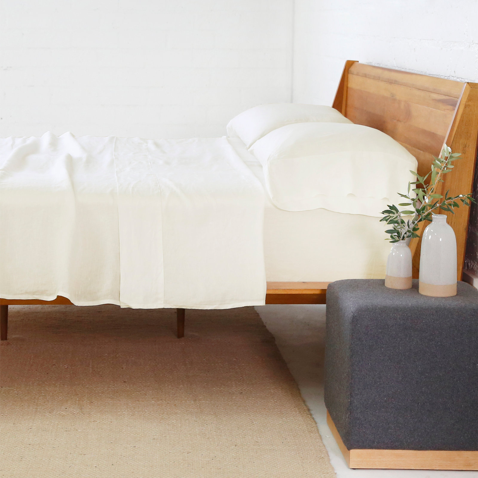 100% Linen Sheet Set, Cream, King