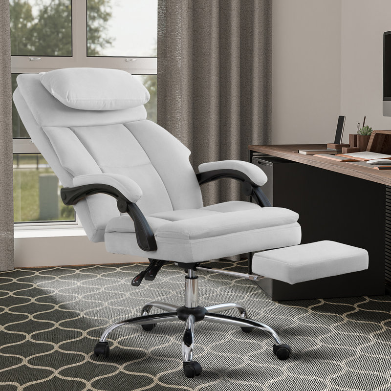 High-Back Adjustable Reclining Ergonomic Velvet PC & Racing Game Chair, Gray