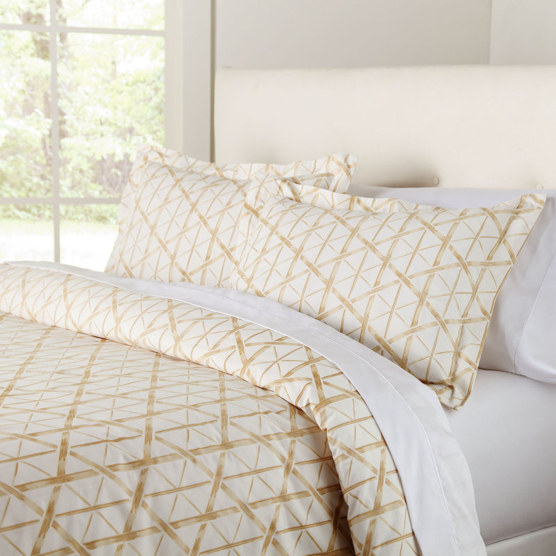 Modern & Contemporary Cotton Percale Geometric Shapes Duvet Cover, King Duvet Cover
