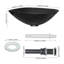 17 Stories 420 mm L x 420 mm W Tempered Glass Square Sink-1321605513