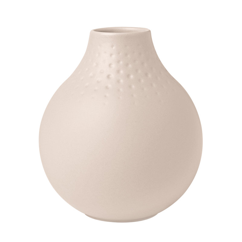 Villeroy & Boch - Manufacture Collier Sand, Small Vase Perle, 4.75 in, Premium Porcelain, Beige