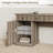 60" Fluted Executive Desk with Charging Station – File Drawer & Storage for Home Office, Study, Bedroom-161771285