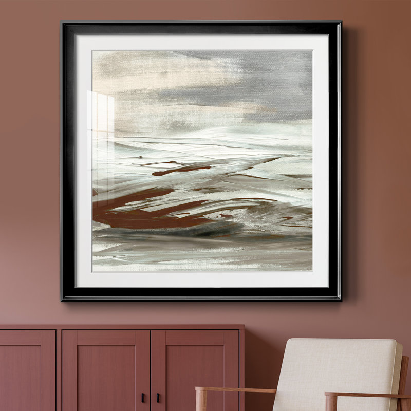 Terre Tumultueuse - peinture encadrée, Papier encadré noir, H 26,5 po x l 26,5 po x P 1,5 po