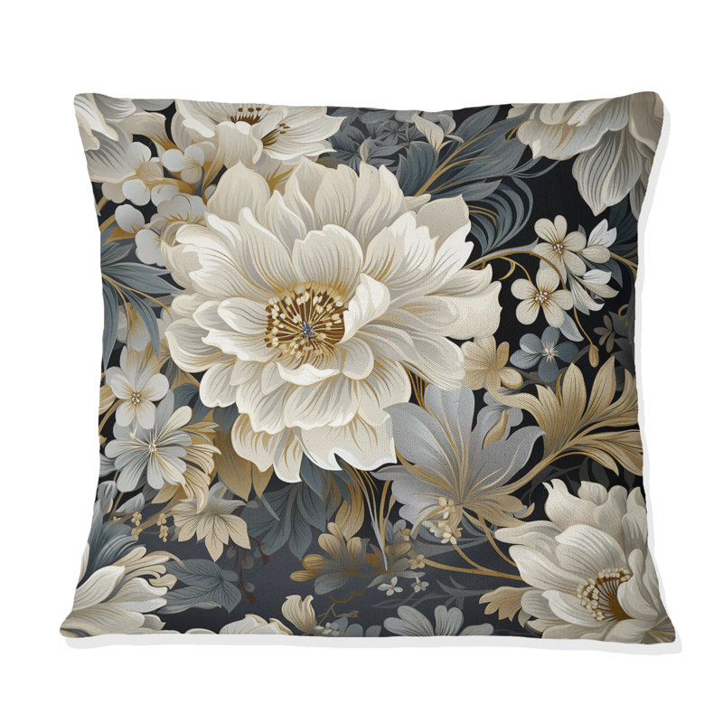 Coussin Flower Elegance, H 16 po x l 16 po