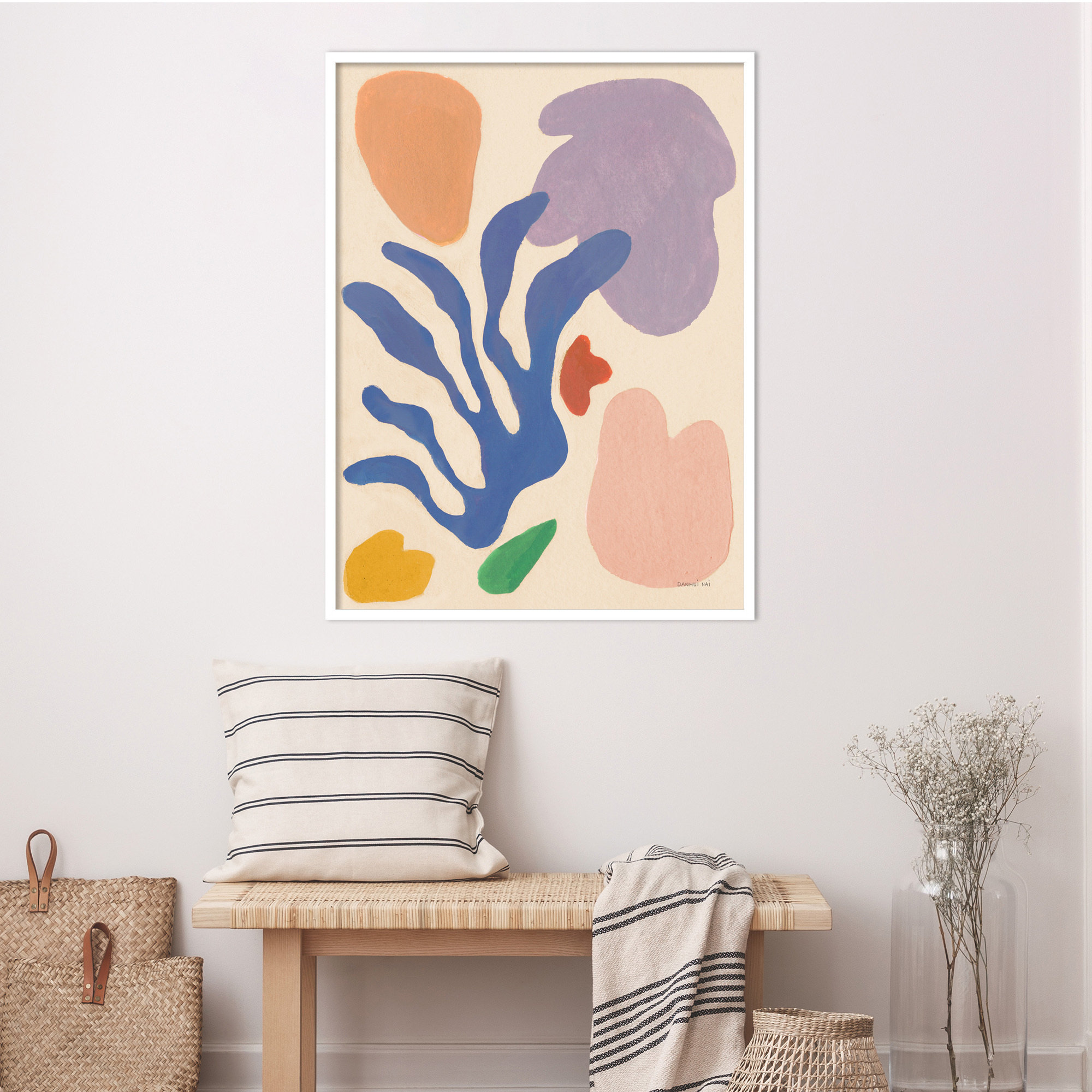 Honoring Matisse Warm by Danhui Nai, White, 41" H x 31" W x 1" D