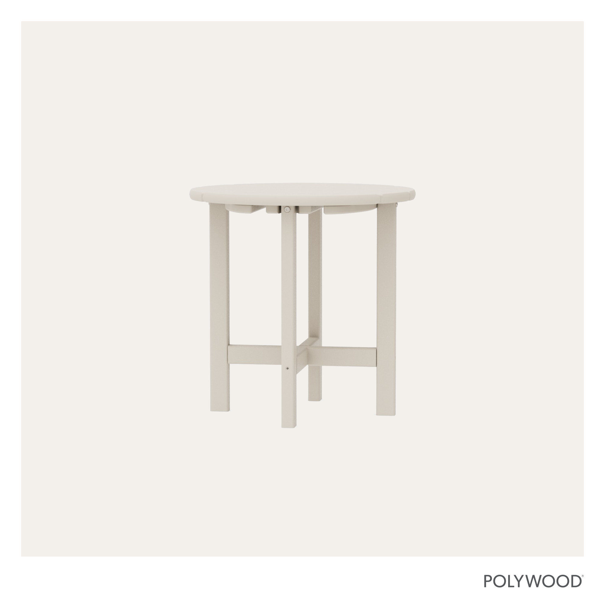 POLYWOOD Round 18" Side Table, Sand