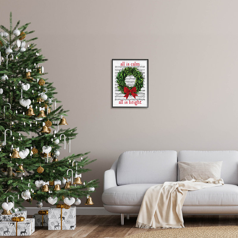 All All Calm Christmas Song par Lettered And Lined - Impression sur bois, H 20 po x l 16 po x P 1,5 po