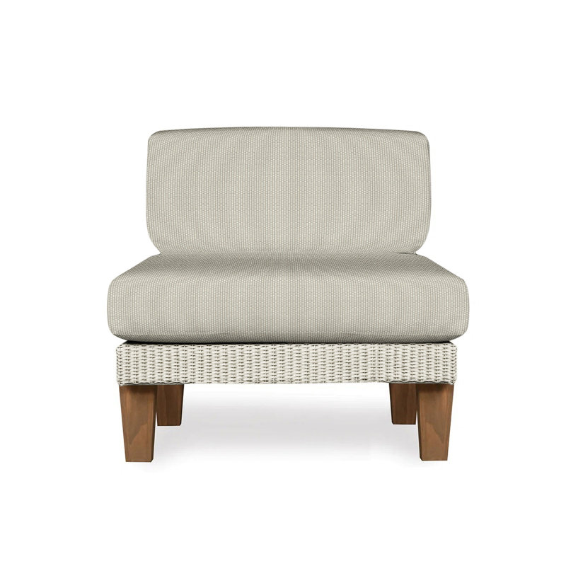 Catalina Outdoor Teak Lounge Chair, Beach Navy, Linen