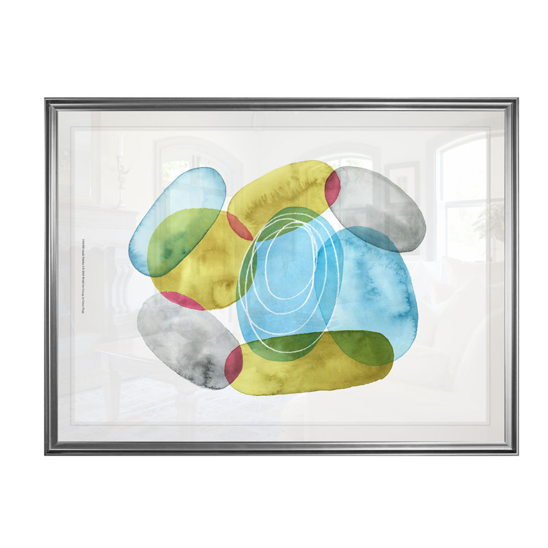 « sunlit pebbles i », reproduction, H 20 po x l 24 po x P 1,5 po, Cadre argenté