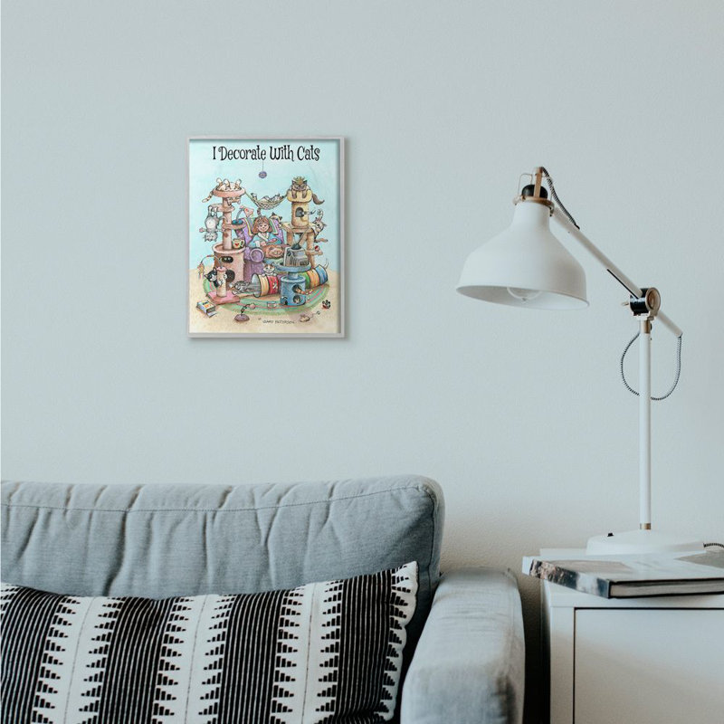 «I Decorate with Cats Funny» par Gary Patterson - impression d'art graphique, Estampe numérique Farmhouse, H 14 po x l 11 po