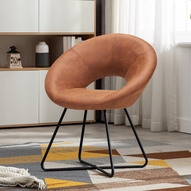 Sima Upholstered Accent Chair, Brown Polyester Blend
