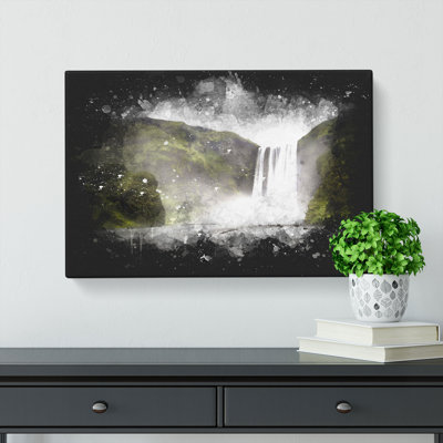 Waterfall in Selfoss Iceland - Wrapped Canvas