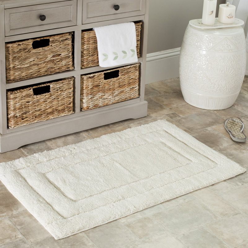 Tapis en coton touffeté à la main Amatista Bath, H 27 po x l 45 po, Naturel / naturel
