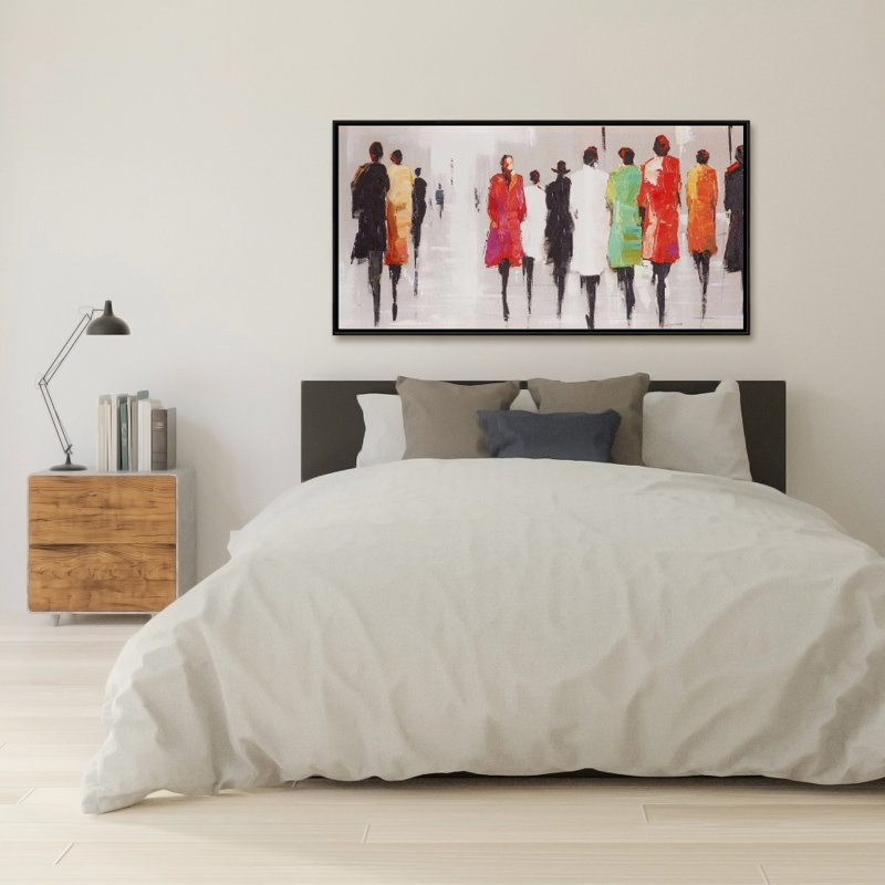 «People's Silhouette On The Street», reproduction sur toile, H 48 po x l 24 po