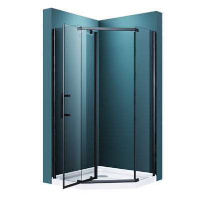 Neo-Angle Corner Shower Enclosure, Pivot Shower Door, 6mm Clear Tempered Glass, 36.5"Wx36.5"Dx72"H