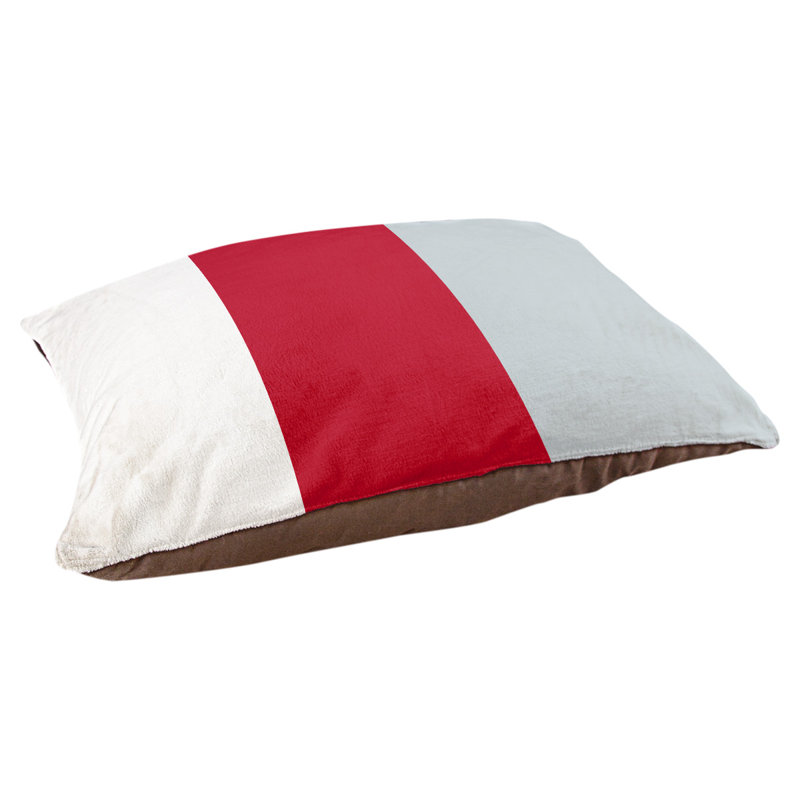 Coussin rectangulaire designer Los Angeles Anaheim, Grand (L 40 po x l 50 po), Blanc / rouge / argent