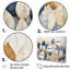 «Beige and Blue Minimalisme Leaves Collage I», art mural pour salon-310052699-310052695