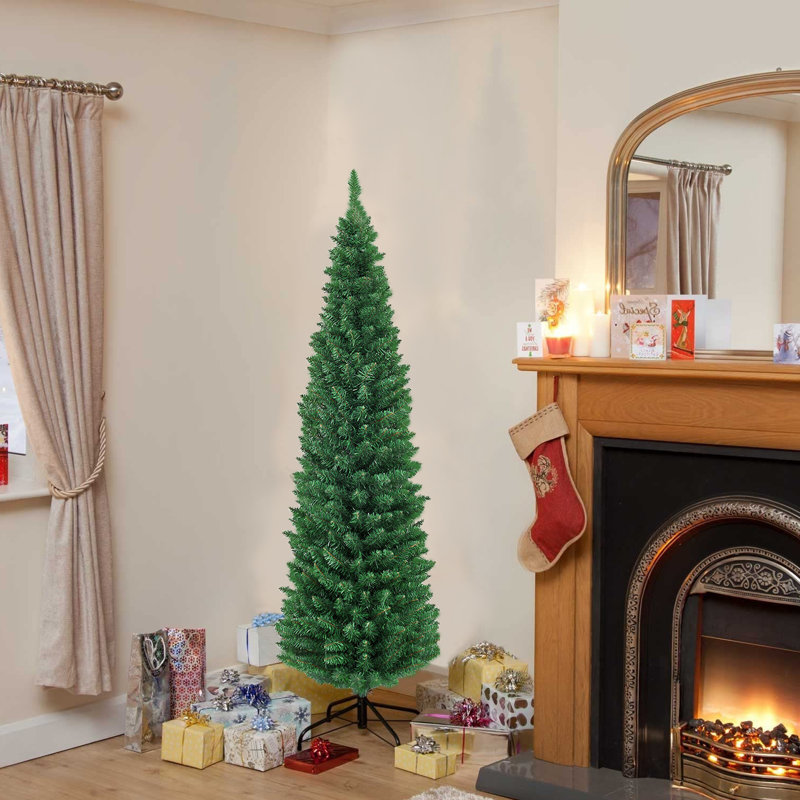 Sapin de Noël artificiel vert élancé, 6'