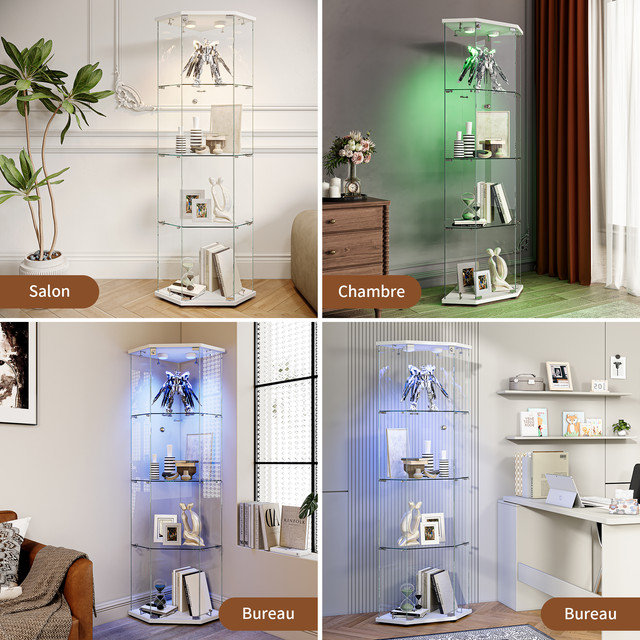 Display Cabinet, Tap‑Lamp, White