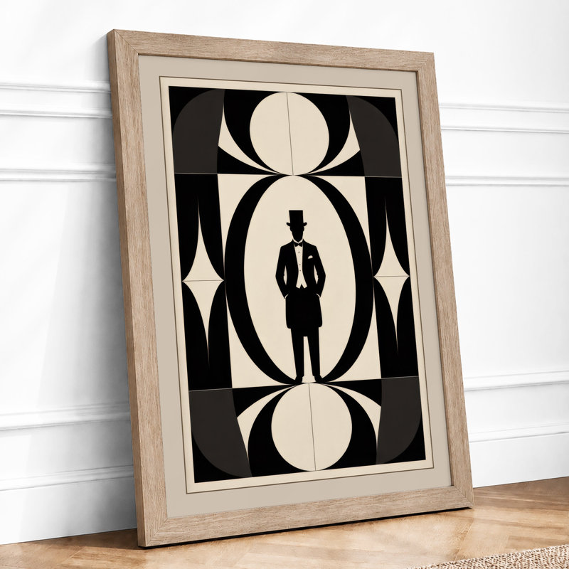 Formal Figure In Geometry Art Deco - Print, Oak, A3 - 42.0 x 29.7 cm