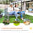 56" Outdoor Wood Bench With And Armrest, 2 For Patio, Porch, Poolside, Balcony Grey Armrest Gray