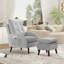Chaise d'appoint rembourrée et repose-pieds avec dossier réglable à 6 niveaux