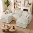 George 102" Modern 5 Seat Upholstered Chenille U Shaped Cloud Modular Storage Sectional Sofa with Ottoman