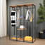 Brano Rustic Industrial Clothes Rail, Metal Open Wardrobe, Clothes Rack, Garment Rack with Shoe Storage