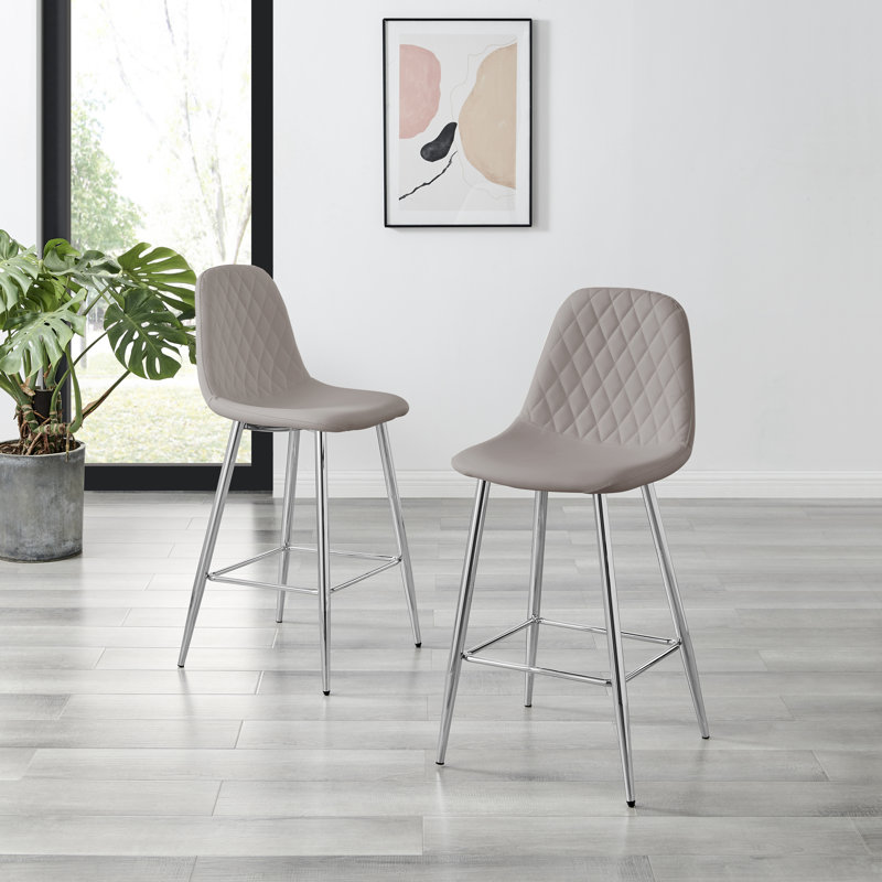 Tabouret de bar Morral Luxury, Cappuccino, Argent