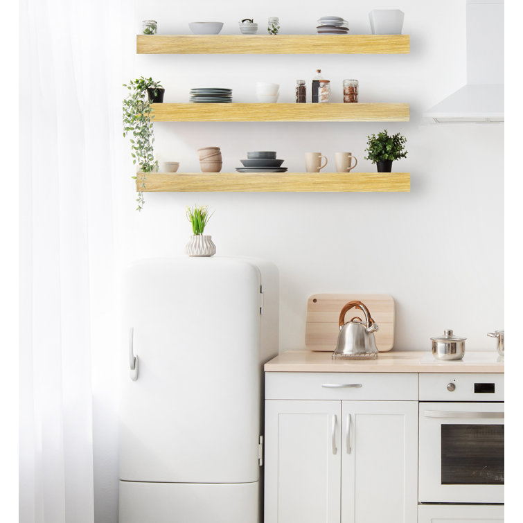 Emerald Lee 3 Piece Oak Floating Shelf