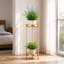 Support pour plante, support de pot de fleur en métal avec plateaux de présentation amovibles, support de rangement polyvalent et table de canapé pour une utilisation intérieure et extérieure