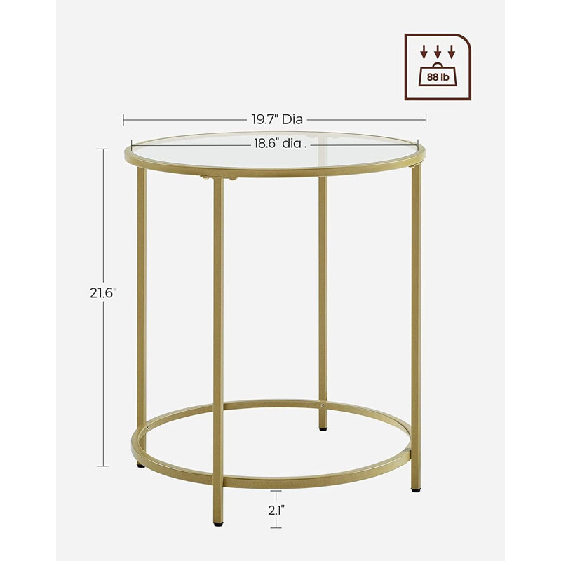 Ensemble de deux tables d'appoint dorées