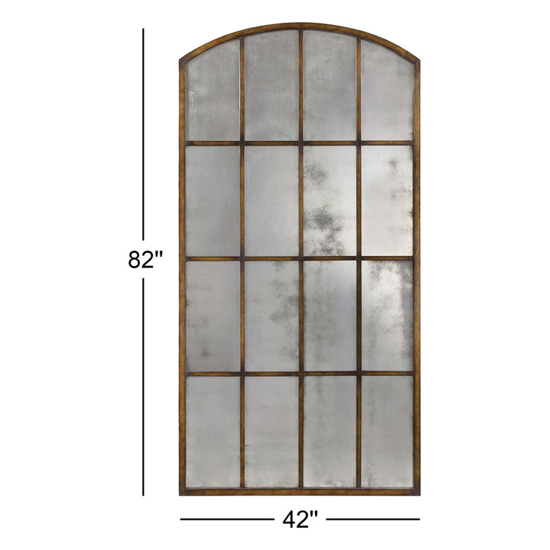 Joen Arched Distressed Accent Mirror, Bronze