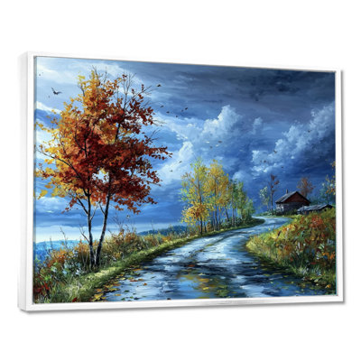 «Road In Autumn Into Countryside Landscape I», reproduction sur toile