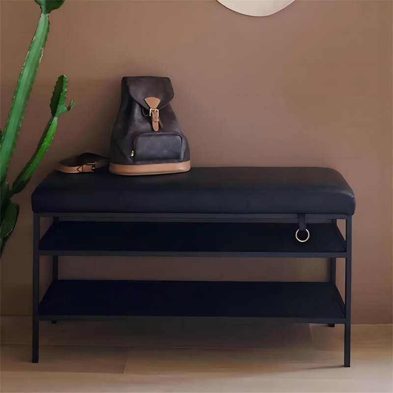 Banc rembourré noir, Noir