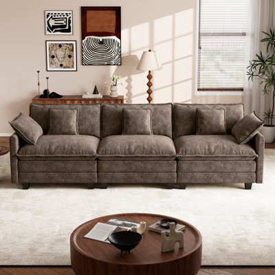 George 111.5" Chenille Modular Sectional Sofa