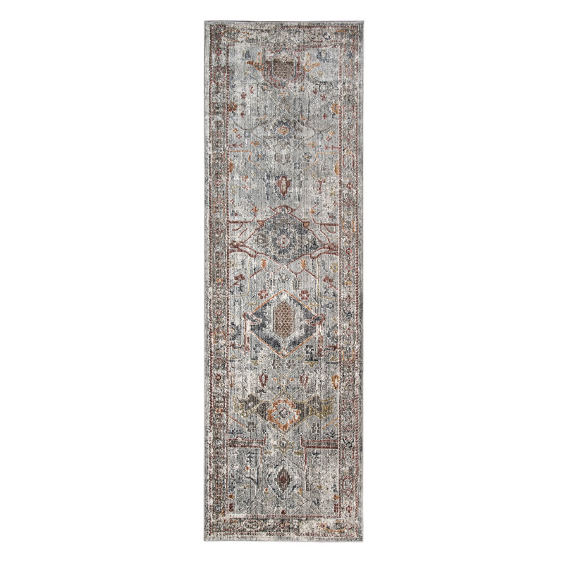 Kolby Traditional Bordered Premium Polyester Performance Area Rug, Runner 2'6" x 7'10"