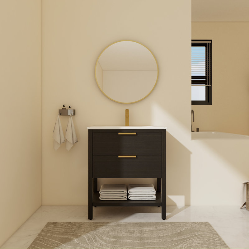 Ensemble de meuble-lavabo simple 30,03 po avec dessus en céramique Mulhouse