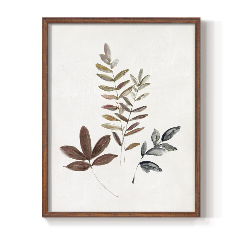 Feuilles d'automne II, reproduction encadrée - bois massif, Brun, H 20 po x l 16 po