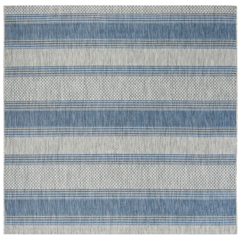 Burnsville Performance Striped Indoor/Outdoor Area Rug, Square 6'7"