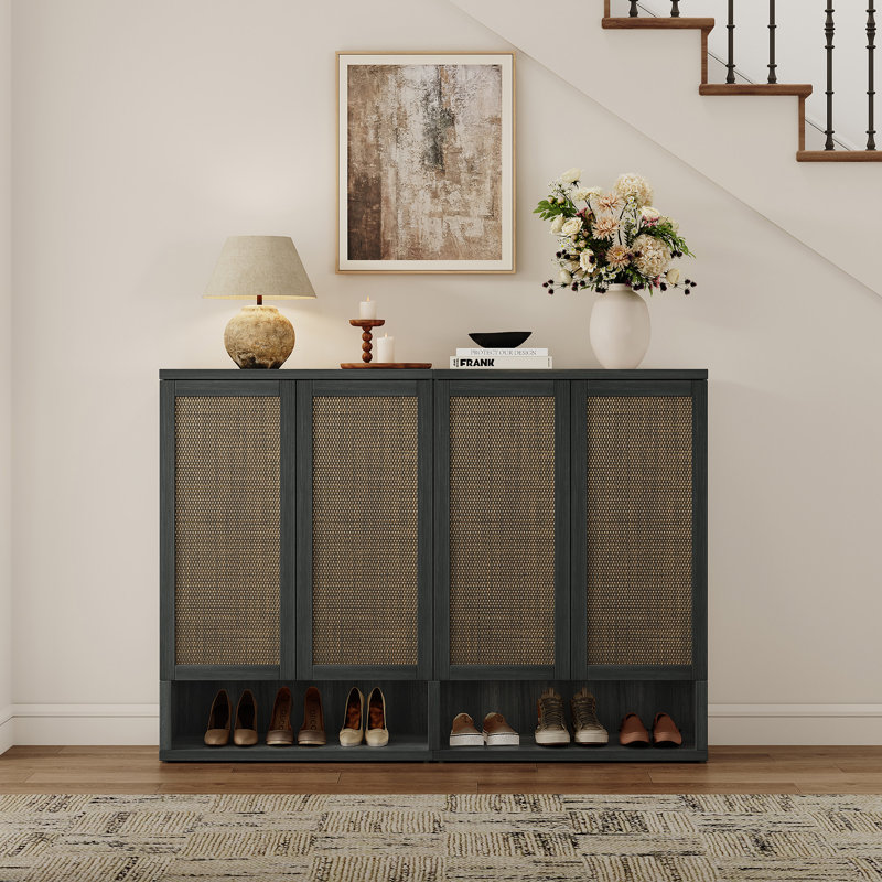 Armoire à chaussures Consiglia Boho, Chêne minuit, 1