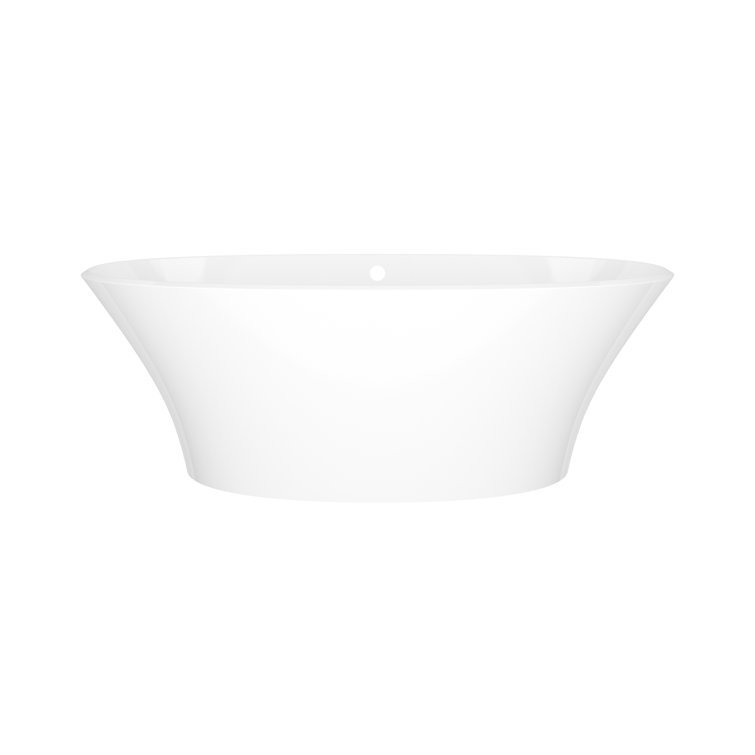 Ionian 67" x 31-1/4" Freestanding Soaking Bathtub in Volcanic Limestone with Overflow Hole