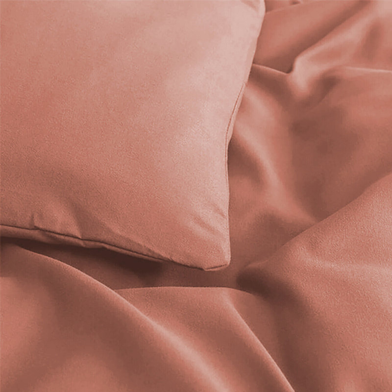 Premium 4-Piece Microfiber Duvet Cover Complete Set, Peach, Kingsize Duvet Cover Set + 3 Additional Pieces
