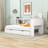 Postfield Twin Storage Platform Bed with Trundle, USB Ports and Shelves-198051526
