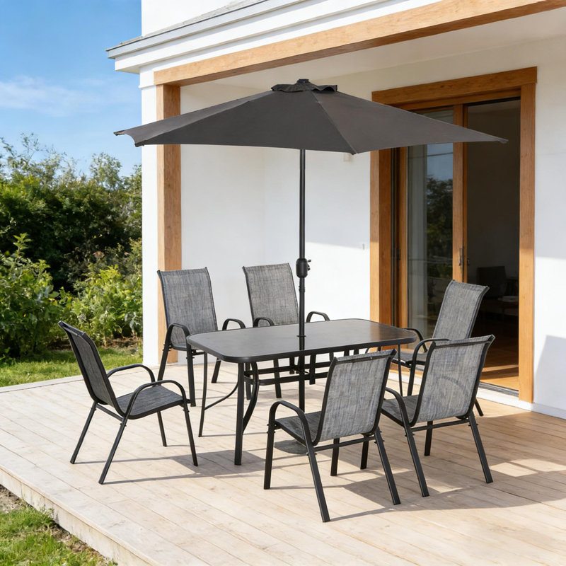 Ensemble de table et chaises d'extérieur, 8 pièces